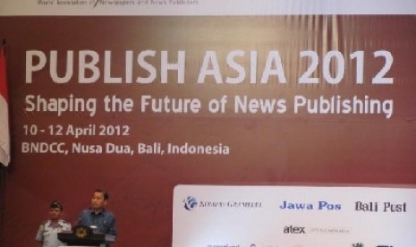 Vice President Boediono opens World Association of Newspapers and News Publishers (WAN-IFRA) in Bali, Wednesday.