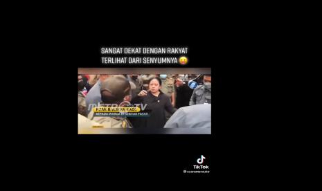 Viral video Ketua DPR RI Puan Maharani melemparkan kaos ke massa dengan ekspresi wajah sedang kesal. 