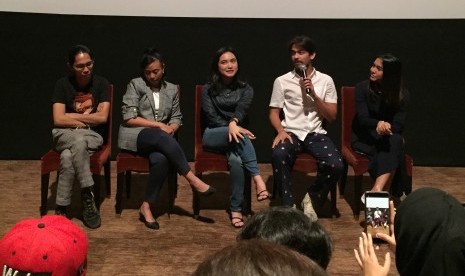 Visinema Pictures dan cast film NKTCHI melakukan konferensi pers di Jakarta pada Selasa (26/11). 