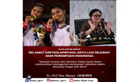 Wajah para pimpinan dan anggota DPR, ketua umum partai, dan politikus ikut eksis dalam banner ucapan selamat kepada Greysia/Apriyani, yang diunggah di akun media sosial pribadi, instansi, dan partainya.