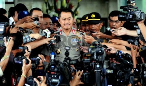  Wakapolri Komisaris Jenderal Nanan Sukarna usai menjalani pemeriksaan di gedung KPK, Jakarta, Selasa (9/7).  (Republika/Wihdan)