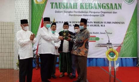 Waketum MUI, KH Marsudi Syuhud usai sampaikan pidato kebangsaan di Pesantren Wali Barokah, Kediri