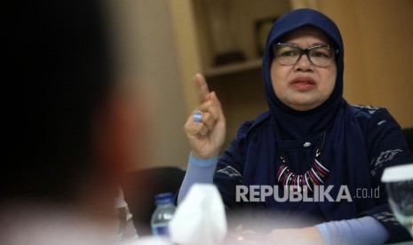 Wakil Direktur Pembina Daerah LPPOM MUI Osmena memberikan paparannya saat kunjungan ke Kantor Harian Republika.