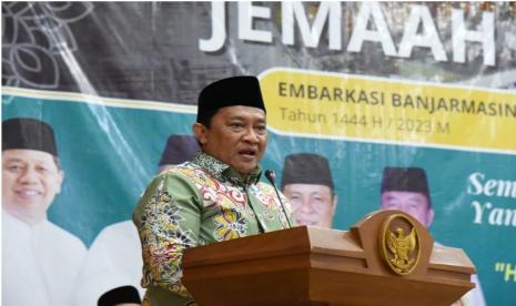 Wakil Gubernur Kalimantan Tengah (Kalteng) menghadiri pelepasan Jamaah Haji Kalimantan Tengah Kloter 3, bertempat di Aula Jeddah Asrama Haji Embarkasi Banjarmasin Jalan A Yani Km 28 Landasan Ulin Banjarbaru, Kamis (1/6/2023) pagi.