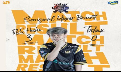 Wakil Indonesia RRQ Hoshi berhasil melaju ke final upper bracket setelah mengalahkan wakil Malaysia Todak pada babak playoff upper bracket Mobile Legends: Bang-Bang Southeast Asia Cup (MSC) 2022 hari kedua, Rabu (15/6/2022).