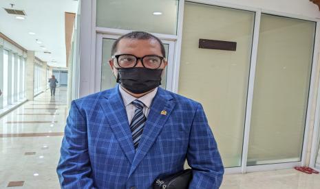 Wakil Ketua Baleg DPR yang juga Sekretaris Fraksi PPP DPR Achmad Baidowi di Gedung Nusantara II, Kompleks Parlemen, Jakarta, Selasa (23/8).