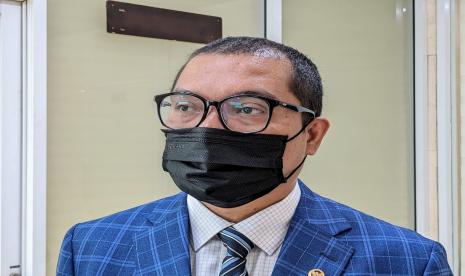 Wakil Ketua Baleg DPR yang juga Sekretaris Fraksi PPP DPR Achmad Baidowi di Gedung Nusantara II, Kompleks Parlemen, Jakarta, Selasa (23/8).