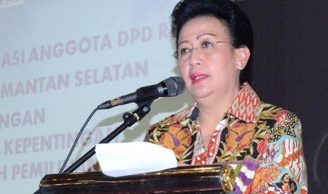 Wakil Ketua DPD RI Gusti Kanjeng Ratu (GKR) Hemas saat membuka Rapat Konsolidasi Anggota DPD RI dengan Pemerintah Daerah di Banjarbaru, Rabu (9/9).