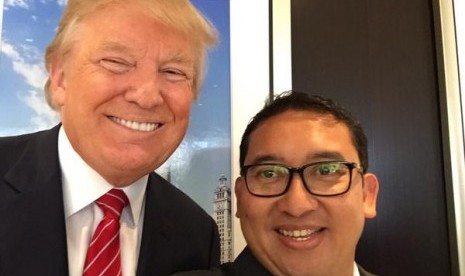 Wakil Ketua DPR Fadli Zon selfie bersama kandidat capres AS Donald Trump.