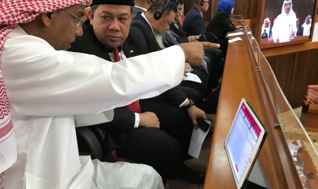 Wakil Ketua DPR Fahri Hamzah saat berkesempatan menghadiri Sidang Parlemen Bahrain.