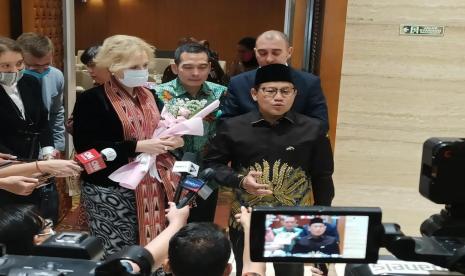 Wakil Ketua DPR RI Muhaimin Iskandar (Gus Muhaimin) hari ini menerima kunjungan Duta Besar Rusia untuk Indonesia Lyudmila Georgievna Vorobieva di Ruang Delegasi, Nusantara III, Senayan, Jakarta. 