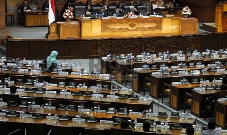 Suasana rapat paripurna di kompleks parlemen Senayan. 