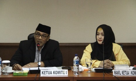 Wakil Ketua Komite I Fahira Idris saat memimpin audiensi dengan FKMTI, Senin (26/11). 