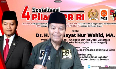 Wakil Ketua Majelis Permusyawaratan Rakyat Republik Indonesia (MPR RI) Dr. H. M. Hidayat Nur Wahid, MA dalam sesi tanya jawab Sosialisasi Empat Pilar MPR RI, kerjasama MPR dengan Majelis Pimpinan Cabang Pemuda Pancasila Jakarta Selatan di Jakarta, Ahad (6/12). HNW meminta pemerintah perlu bertindak lebih tegas terhadap segala bentuk ancaman terhadap NKRI termasuk gerakan separatisme apalagi sampai mendeklarasikan Papua Merdeka dan mengibarkan bendera mereka, Bintang Kejora