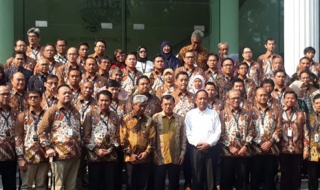 Wakil Presiden Jusuf Kalla saat membuka Simposium Cendekia Kelas dunia (SCKD) Tahun 2019 di Kantor Wakil Presiden, Jakarta, Senin (19/8).