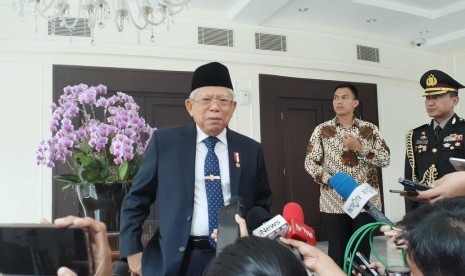 Wakil Presiden Maruf Amin di Kantor Wakil Presiden, Jakarta, Rabu (5/2).