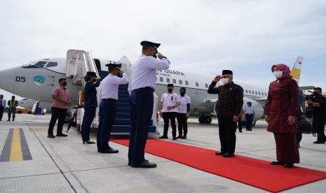 Wakil Presiden Maruf Amin melakukan kunjungan kerja ke Bali untuk membuka Konferensi Islam Tingkat ASEAN ke-2 di Hotel Hilton, Badung, Kamis (22/12/2022).