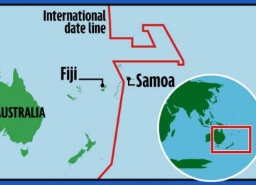 Waktu di Samoa dimajukan 24 jam lebih cepat.