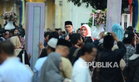 Wali Kota Bandung Ridwan Kamil memberikan sambutan pada acara 