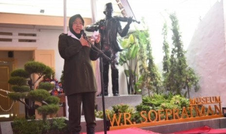 Wali Kota Surabaya, Tri Rismaharini meresmikan Museum WR Soepratman di Jalan Mangga, Tambaksari, Surabaya, Sabtu, (10/11).