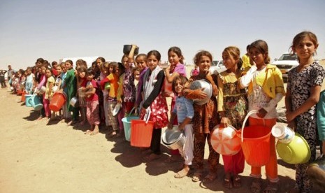 Wanita Yazidi di pengungsian.