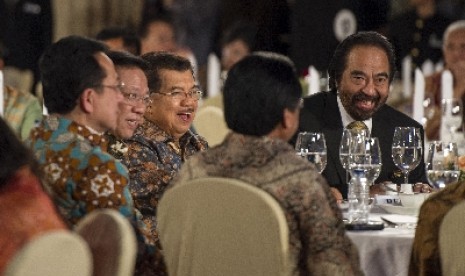 Wapres JK bersama Agung Laksono dan Surya Paloh.