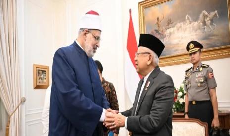 Wakil Presiden Ma'ruf Amin bertemu Wakil Grand Syekh Al Azhar (GSA) Mohammed Abdel Rahman Ad-Duweiny