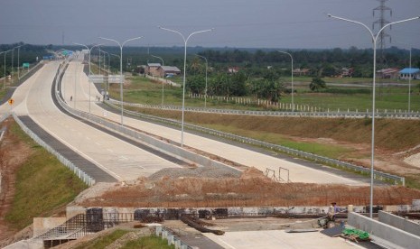 Construction of toll road. (Illustration)