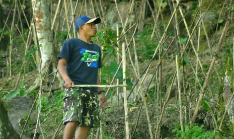 Warga Kabupaten Semarang menghalau kawanan kera liar di area lahan pertanian petani setempat (ilustrasi)