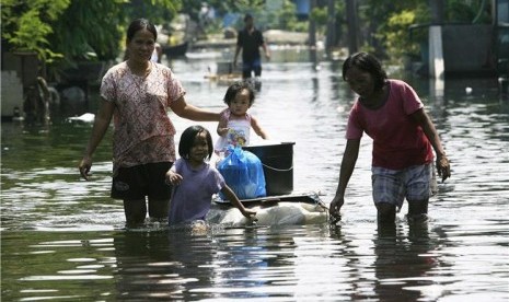 Banjir dampak dari La Nina (ilustrasi)