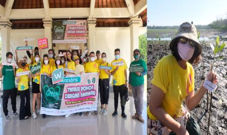 Watsons Indonesia pada Kamis (28/7/2022) melakukan penanaman 1.000 bibit pohon mangrove di Teluk Benoa, Kabupaten Badung, Bali.