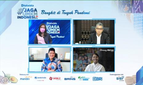 Webinar Katadata #JagaUMKMIndonesia Bangkit di Tengah Pandemi dengan tema Gotong Royong Bantu UMKM, Kamis (5/8).