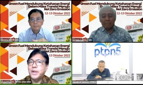 Webinar Series Greenfuel Mendukung Ketahanan Energi dalam Masa Transisi Menuju Net Zero Emission yang digelar virtual, Rabu (12/10).