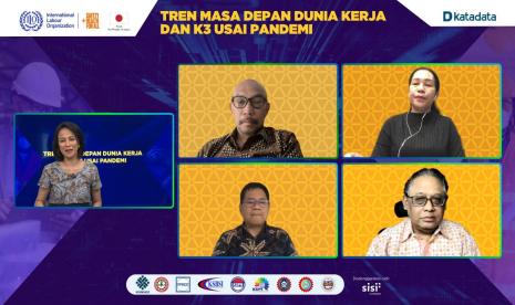 Webinar Tren Masa Depan Dunia Kerja dan K3 Usai Pandemi yang diselenggarakan oleh International Labour Organization (ILO) bersama Katadata.