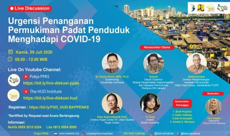 Webinar yang diselenggarakan oleh Kementerian PPN/Bappenas bersama dengan The HUD Institute pada Kamis (9/7).