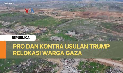 Wilayah Gaza Utara yang porak-poranda selama perang Israel-Hamas.