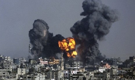 Wilayah Jalur Gaza dibombardir militer Israel.