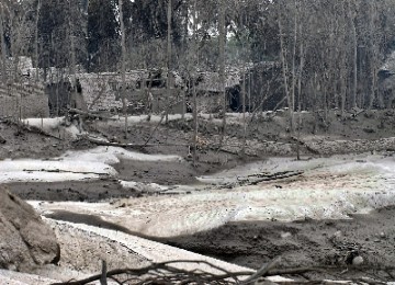 Wilayah yang hancur diterjang awan panas Gunung Merapi