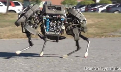 WildCat, robot terbaru rancangan Boston Dynamics, yang mampu bergerak dan berlari tanpa ditautkan dengan kabel daya utama.