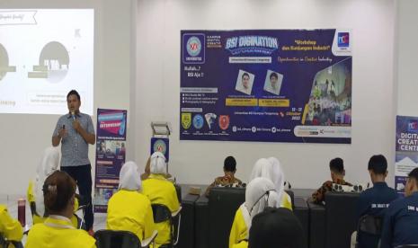 Workshop BSI Digination dan kunjungan industri bertajuk Oppurtinities in Creative Industry, di Universitas BSI kampus Cimone, pada Kamis (13/10/2022). 