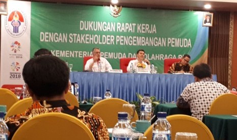 Workshop Koordinasi Strategis Lintas Sektoral Bidang Pelayanan Kepemudaan yang diselenggarakan oleh Deputi II Kemenpora di Hotel Sunlake, Sunter, Jakarta Utara.