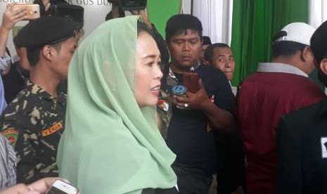 Yenny Wahid tiba di Rumah Pergerakan Politik Gus Dur, Kalibata, Jakarta, Rabu (26/9). 