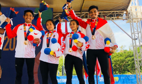 Yosua, mahasiswa UBSI yang berhasil menyumbangkan medali di Sea Games 2019 di Filipina cabang  olahraga Obstacle Coure Race (OCR)