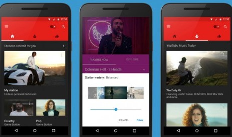 YouTube Music telah merilis fitur tersebut, sehingga pengguna bisa sambil berkaraoke ketika mendengarkan lagu./ilustrasi