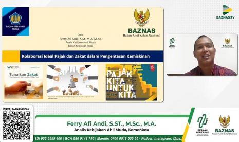 Zakat dan pajak sejatinya memiliki tujuan yang sama, yakni sebagai instrumen untuk melindungi masyarakat dan mengentaskan kemiskinan. Hal itu diungkapkan Analis Kebijakan Ahli Muda Kementerian Keuangan, Ferry Afi Andi, dalam webinar rangkaian HUT ke-22 BAZNAS RI dengan tema Politik Hukum dan Ekonomi Pengelolaan Zakat, secara daring melalui kanal YouTube BAZNAS TV, Jumat (27/1/2023).