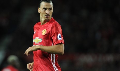 Zlatan Ibrahimovic saat berkostum Manchester United.