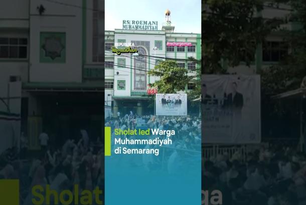 Jamaah Muhammadiyah Ikuti Shalat Id di Halaman RS Roemani Semarang