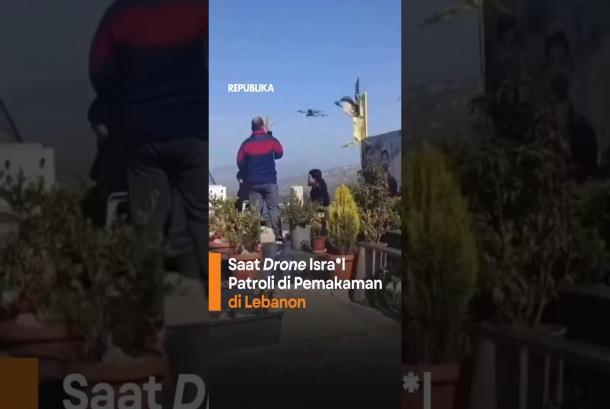 Saat Drone Isral Patroli di Pemakaman di Lebanon