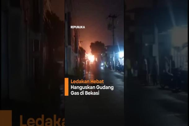 Ledakan Hebat Hanguskan Gudang Gas di Bekasi