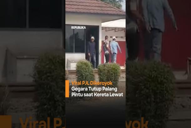 Viral PJL Dikeroyok Gegara Tutup Palang Pintu saat Kereta Lewat